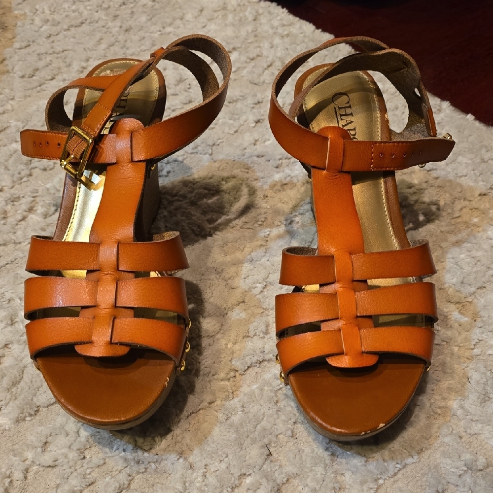 Chaps Women's Orange Strappy Sandals